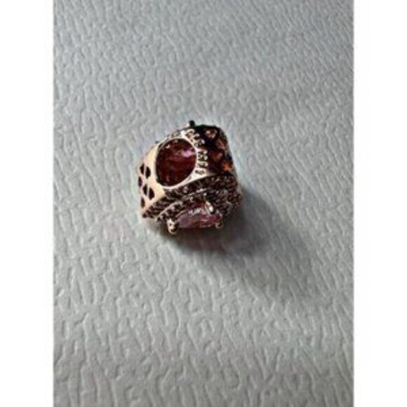 Pandora Sparkling Leveled Heart Charm Rose Gold - Picture 3 of 4